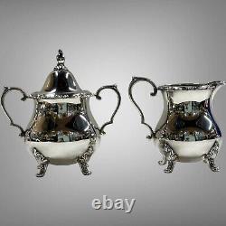 Wallace Silverplate La Reine Coffee and Tea Set Numbered 1100