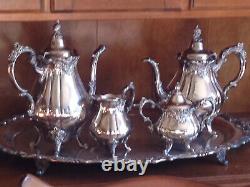 Wallace baroque Silver plate tea set