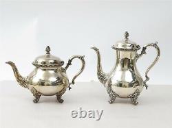 Webster Wilcox 4 Piece Silverplate Tea Set'du Barry Floral' with Serving Tray