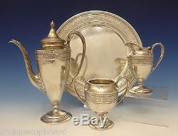 Wedgwood by International Sterling Silver Demitasse Tea Set 3pc withTray (#0712)