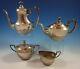 Whiting Sterling Silver Tea Set 4pc #5800 (#1344)