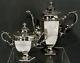 Whiting Sterling Silver Tea Set Beaded Hexagonal Form C1900