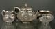 Whiting Sterling Silver Tea Set C1885 Persian Hand Decorated