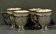 Whiting Sterling Tea Set 4 Matching Liners & Lenox Cups C1920