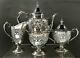 Whiting Sterling Tea Set C1920 Hand Decorated