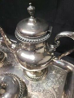 Wilcox International Silver 5 Pc Coffee & Tea Set Ashley Silver Plate