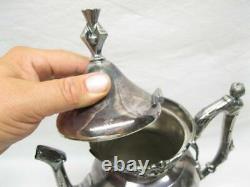 Wilcox Victorian Tea Set Fancy Silver Plate Woman Figural Handles Leaves Old Vtg