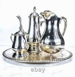 William Adam Coffee Tea Silver Full Service Set Tray Pot Pitcher Creamer Vintage