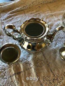 Wmf Germany Art Nouveau 5 Pc Silver Plate & Porcelain Lined Coffee/tea Set