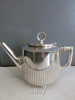 Wollenweber Stamped 0.800 Silver Tea Set of (4) Germany Art Deco Style 45.75 ozt