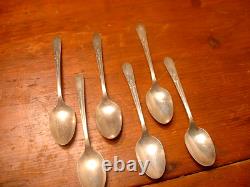 Wonderful Set of 6 Antique Art Deco Sterling Tea Spoons