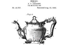 1893 Antique Reed & Barton Brevet De A. Jackson Silver Tea Set