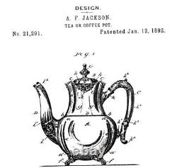 1893 Antique Reed & Barton Brevet De A. Jackson Silver Tea Set