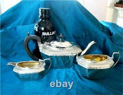 1926 English Sterling Silver Tea Set George III Style 960 Gr. 3 Pc. Luxembourg