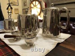 6pc Rare Sheffield Angleterre Antique Silver Tea Coffee Set, Sucre, Creamer, Lovely