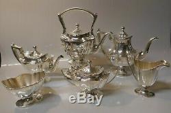 7 Piece Set 1909 Whiting Manufacturing Co. Sterling Silver Thé / Café Set