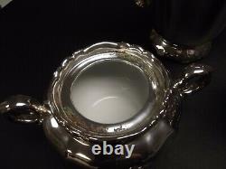 Ancien Wmf Tea Set Argent Sur Porcelaine, Pot De Thé, Sucre Et Crème