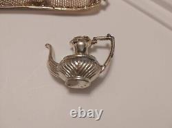Anglais Miniature Tea Set Sterling Argent 5 Pièce