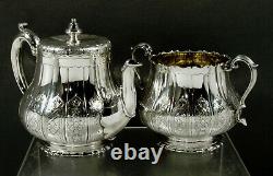 Anglais Sterling Tea Set 1864 Goût Persan