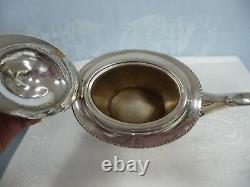 Anticique Anglais Chased Silver Plate Coffee/tea Set With Wood Handles, 4 Piece Set