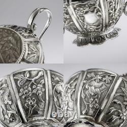 Antique 20thc South Asian Solid Silver Tea Set, Cambodge / Malaisie Vers 1910
