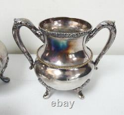 Antique Adelphi Silver Plate Company 4 Pcs Tea Set #1999 Livraison Gratuite
