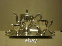 Antique Allemand (w. M. F) Silver Plate Branders Hotel Ware Tea Set (sp12)