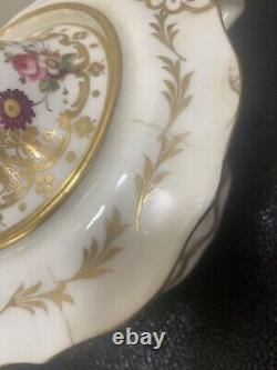Antique Anglais Victorian Set Thé Pot Crème Bol De Sucre Rococo Porcelaine Théière