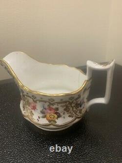 Antique Anglais Victorian Set Thé Pot Crème Bol De Sucre Rococo Porcelaine Théière