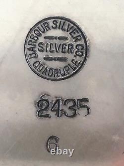 Antique Art Nouveau Barbour Silver Co. Quadruple Argent Assiette De Thé De Café 6pc Set
