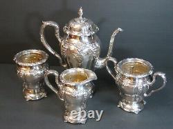 Antique E. G. Webster & Son Ornate Repousse Silverplate 4 Pc Tea/cafee Set Rare