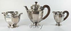 Antique Française Christofle Art Deco Style Silverplate Tea Set Teapot Sugar Cream