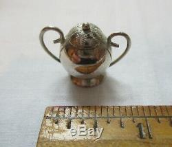 Antique, Miniature, Argent Sterling, 13pc, Doll House Tea Set. Absolument Adorable