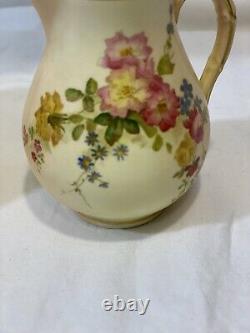 Antique Royal Worcester Fleurs Tea Set Thé Crème Sucre Bol 19c