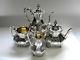 Antique Victorian Silver 4 Pieces Set De Té Londres 1852/3, Y Compris Café Pot