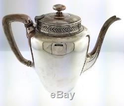 Antiquité Art Déco 1911 Tiffany & Co Pot À Thé Et Café En Argent Massif Vigne Ensemble De 4