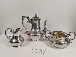 Assiette De Café En Argent Antique Elkington & Co Etched Tea Pot