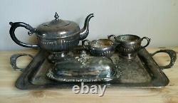 Assiette Viking E. P. Copper Silver Set Of 5 Tea Service Made In Canada