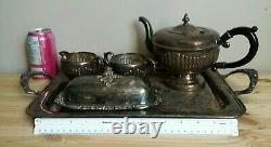 Assiette Viking E. P. Copper Silver Set Of 5 Tea Service Made In Canada