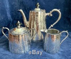 Barker Vintage Ellis Argent Plaque 3 Pièces Thé / Café Set