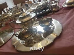 Benedict Silver Plate Co Set De 4 Platter Coffee / Tea Cup Vintage
