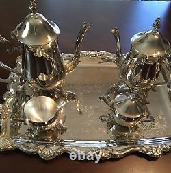 Café Et Tea Set Argent Plaqué, 5 Pièces