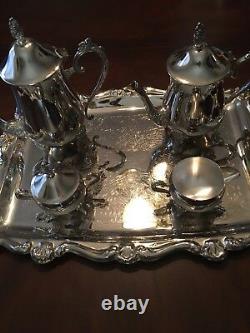 Café Et Tea Set Argent Plaqué, 5 Pièces