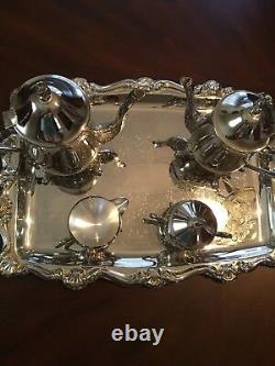 Café Et Tea Set Argent Plaqué, 5 Pièces