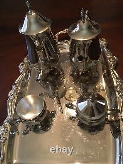 Café Et Tea Set Argent Plaqué, 5 Pièces