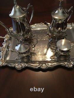 Café Et Tea Set Argent Plaqué, 5 Pièces