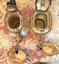 Cheltenham Tea Set Tea & Cafe Pot Sucre & Creamer Plaque D'argent Sheffield