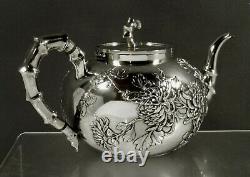 Chinois Export Silver Tea Set C1890 Wang Hing