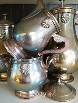 Christofle Plaqué Argent Café Tea Sucre Lait Crème Set 4 France Vendome