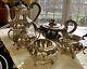 Cinq! Piece Silverplate Communautaire Sheffield Design Melon Tea/ Coffee Set, Vtg